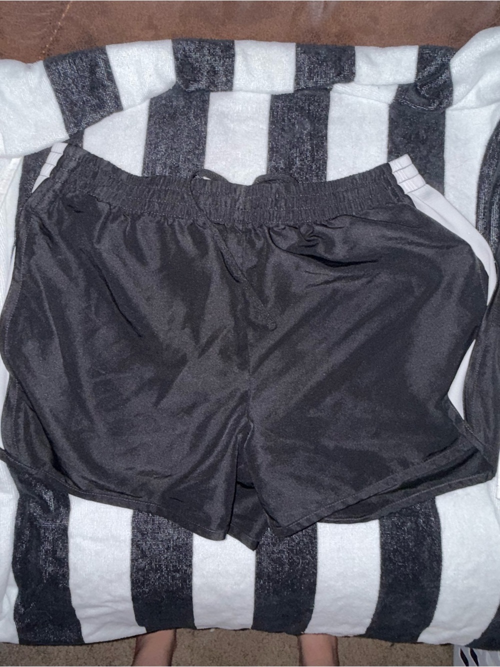 Danskin Now Black Athletic Women's Shorts with White Trim